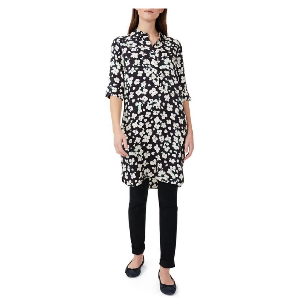 Hobbs Floral Black and White Dress, US8